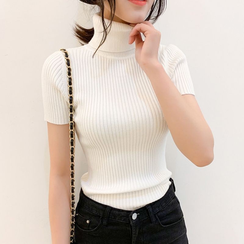 Sweater Rajut Midi Turtle Neck Atasan Wanita