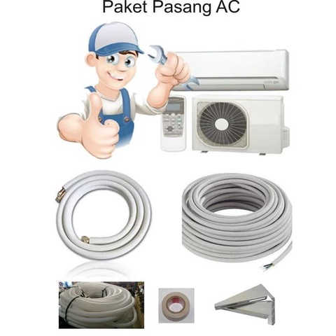 PAKET INSTALASI PEMASANGAN AC Baru 0,5 PK - 1 PK PIPA 0.6 3M, 4M, 5M, 6M, 7M JABODETABEK Pasang AC