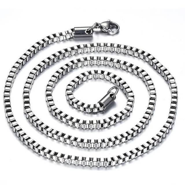 Kalung titanium model itali 60cm warna silver