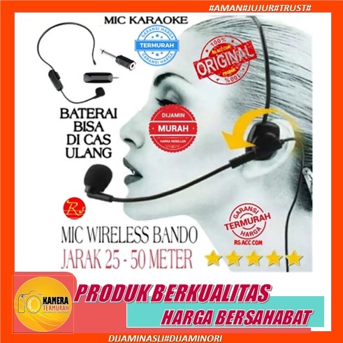 Mic Wireless Bando Karaoke Meeting Aerobik Colok Ke Speaker Dan Ampli