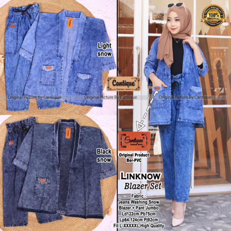 linknow blazer set jeans by cantique