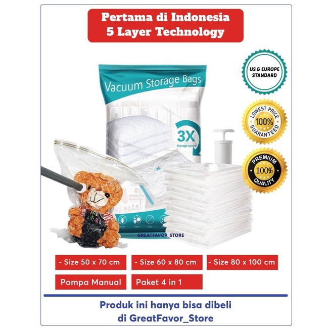 Plastik vacum baju vakum baju (Kualitas Premium)