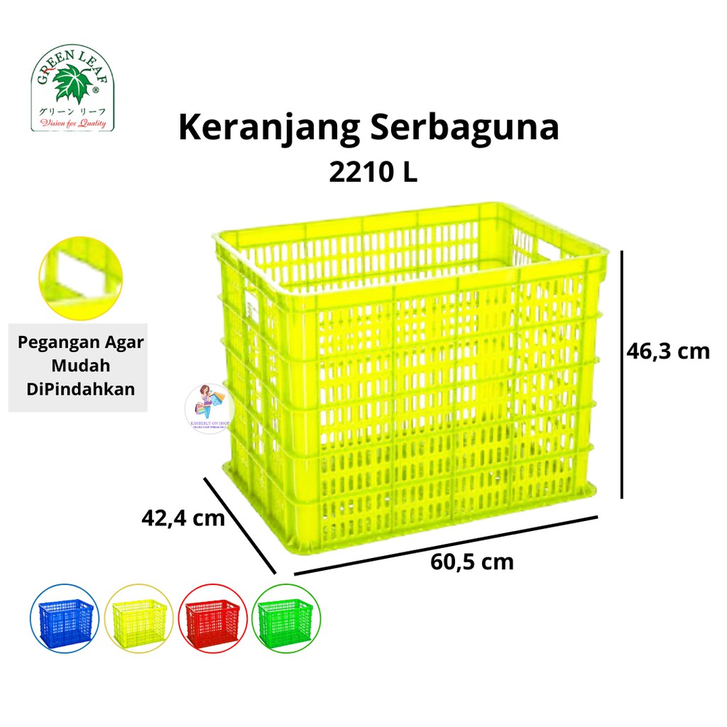 Keranjang Industri Container Box Serbaguna 2210 L Green Leaf