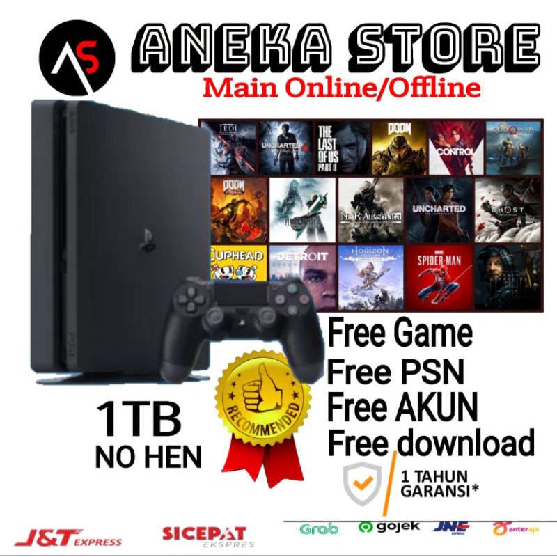 PS4 FAT / SLIM / PRO HEN  GAME PERMANEN TAPA BERLANGGANAN FULL GAME TERBARU 500GB/ 1 TB+ 2 STIK