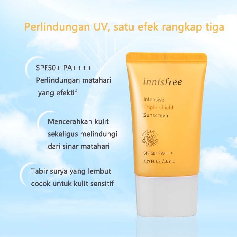 [Innisfree] Intensive Triple Shield Sunscreen SPF50+ PA++++ 50ML Memutihkan Dan Mencerahkan