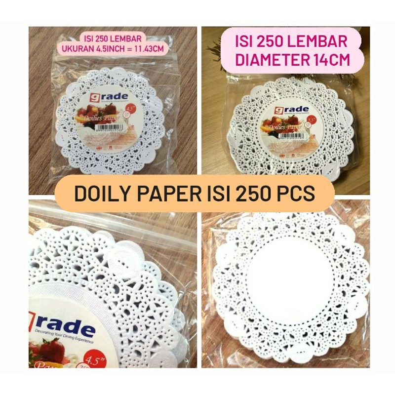 

ISI 250 lembar Kertas Doily Paper Putih Alas Renda Kue Brownis dekor rustic vintage scrapbook bujo