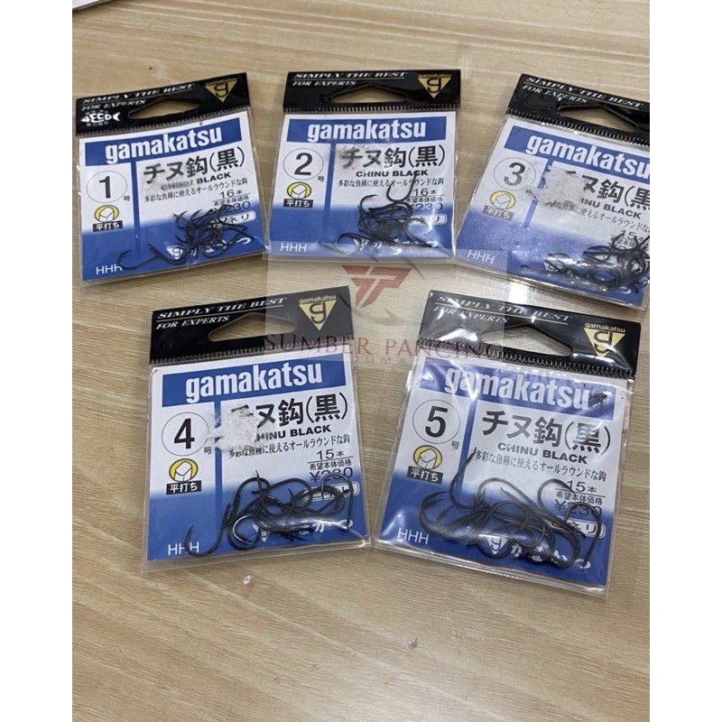 Mata Pancing kolam / kail pancing Gamakatsu CHINU black tanpa lubang