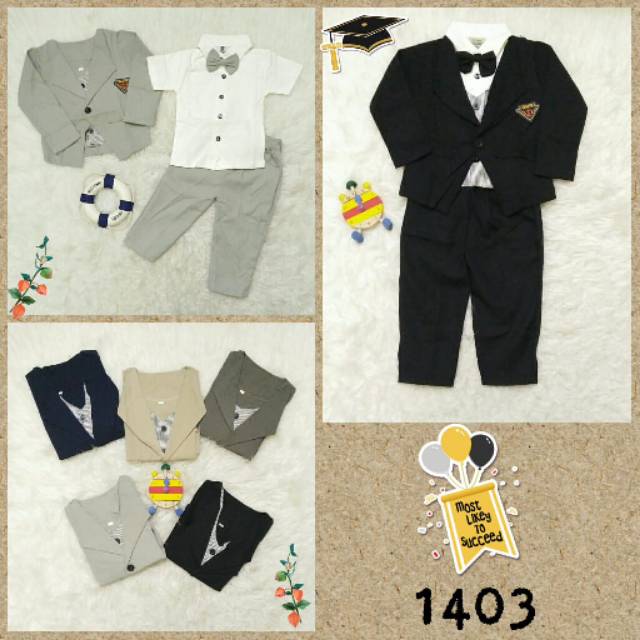 Setelan Jas/Tuxedo Anak Bayi 3-36 Bulan