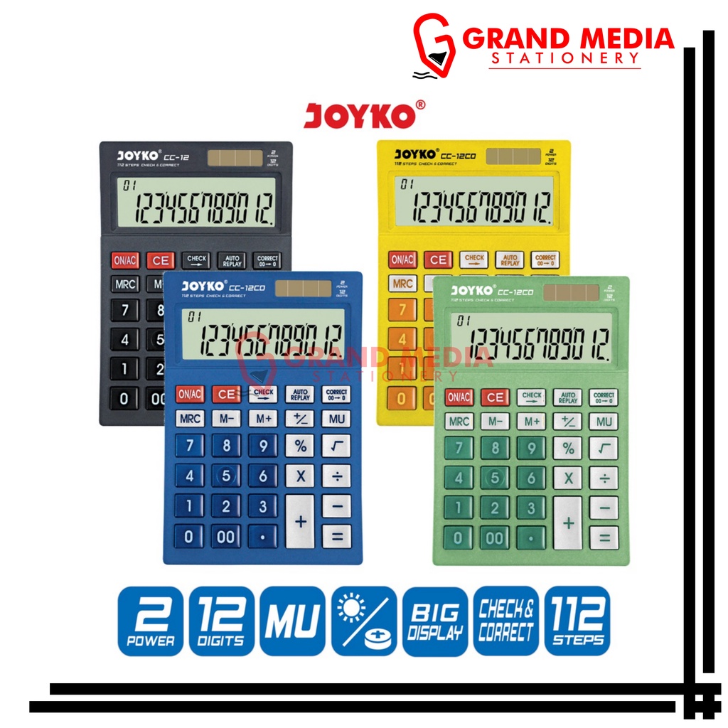 

[GRAND MEDIA] KALKULATOR / CALCULATOR JOYKO CC-12CO / 12 DIGIT