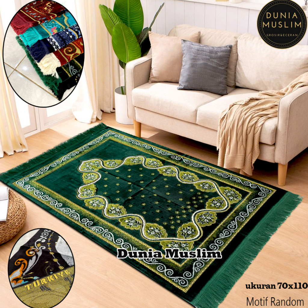 Sajadah Dewasa Turki Beludru Super Tebal dan Halus 70 x 110 cm