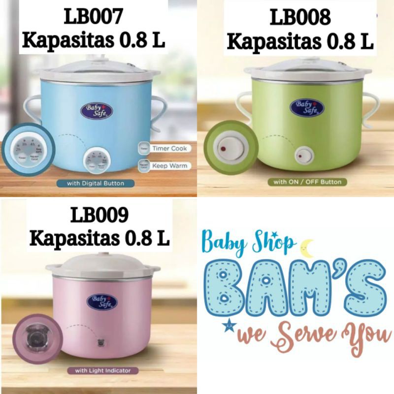 Jual [TERMURAH READY GOJEK & COD] SLOW COOKER BABY SAFE BABYSAFE LB007 BIRU LB008 HIJAU LB009