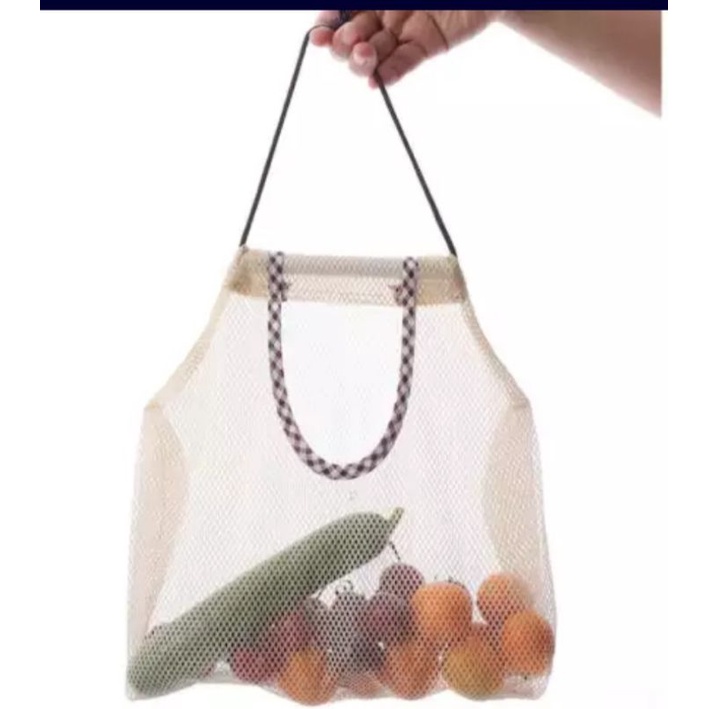 Tas Jaring Gantung menyimpan Buah Sayuran atau Tas Belanja model Jaring