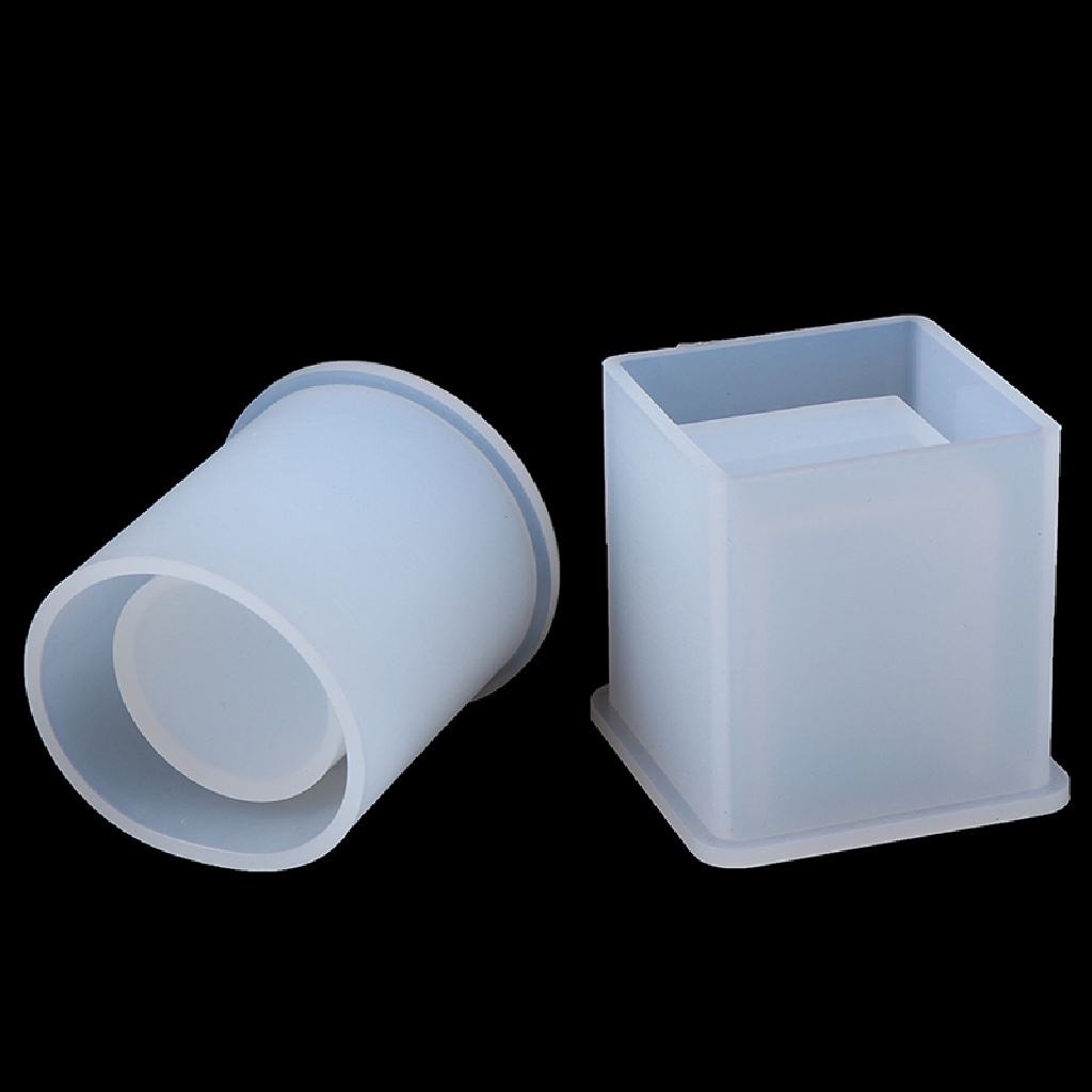 【seasonoun】 Silicone Mold Pen Container Square Round Storage Holder Epoxy Resin Molds .