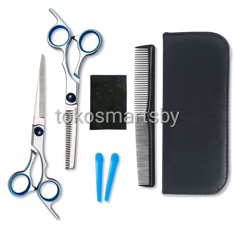 Set Gunting Rambut Salon Barber Shop Gunting Flat Gunting Sasak Potong Rambut