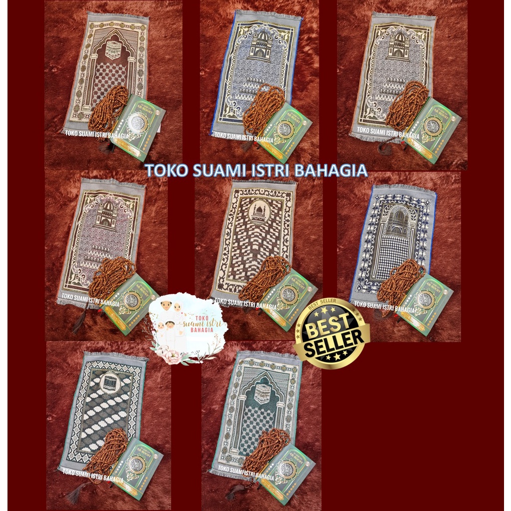 Sajadah AL Bahar ALBahar 35 x 60 Cm Turki Travel Murah Alydrus Lipat Tipis Kepala MukaAnak Dewasa