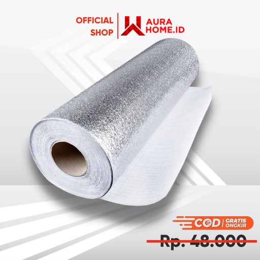 Wallpaper Aluminium Foil Anti Minyak Waterproof 100x60 cm / Stiker Sicker Dinding Pelapis Walpaper W