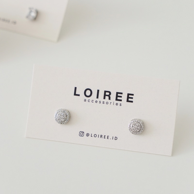 JULIA | Luxe Collection - Zirconia Round Halo Daily Stud Earrings - Anting Tusuk Wanita