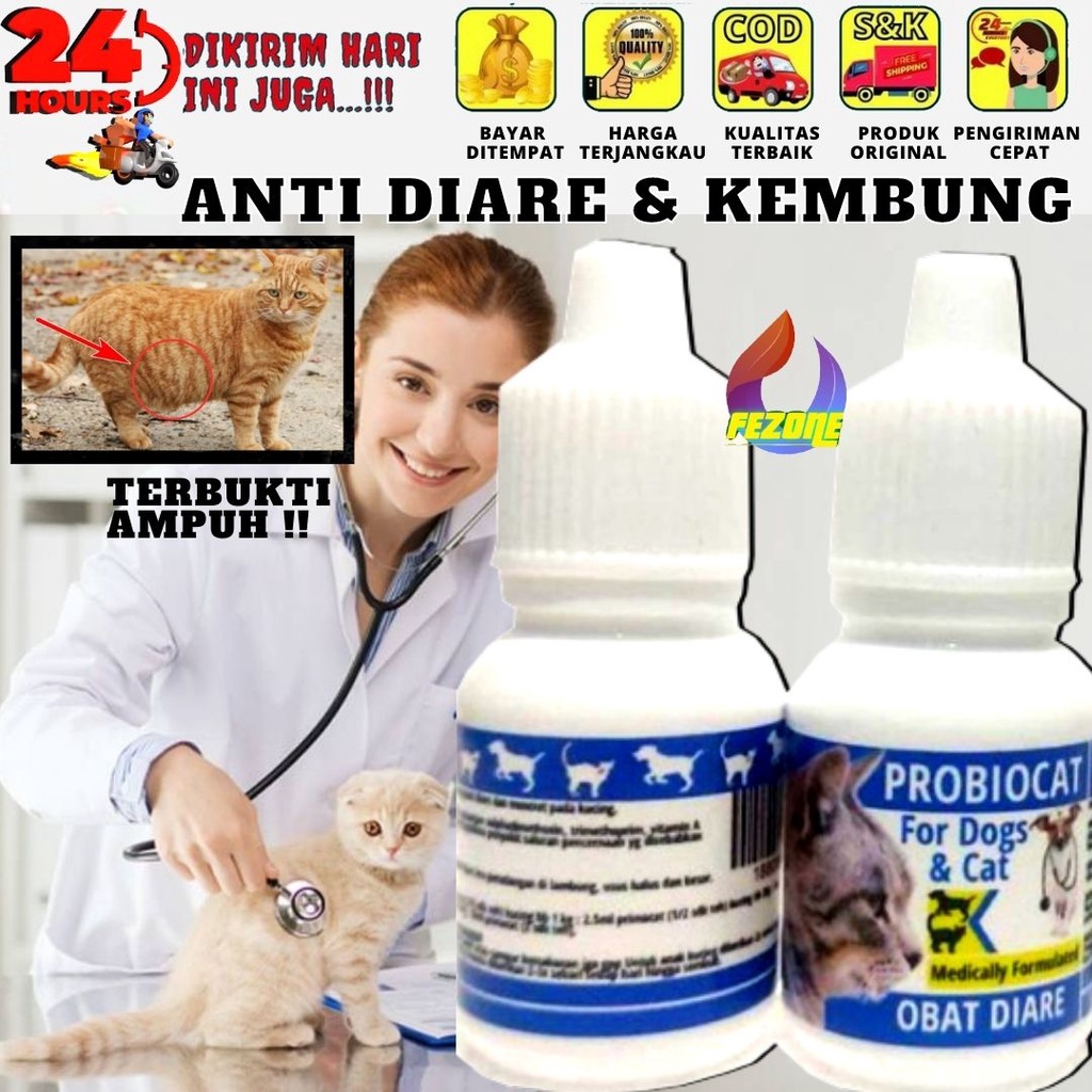 Obat Muntah Diare Mencret Kucing Anjing 10ml PROBIOCAT FEZONE