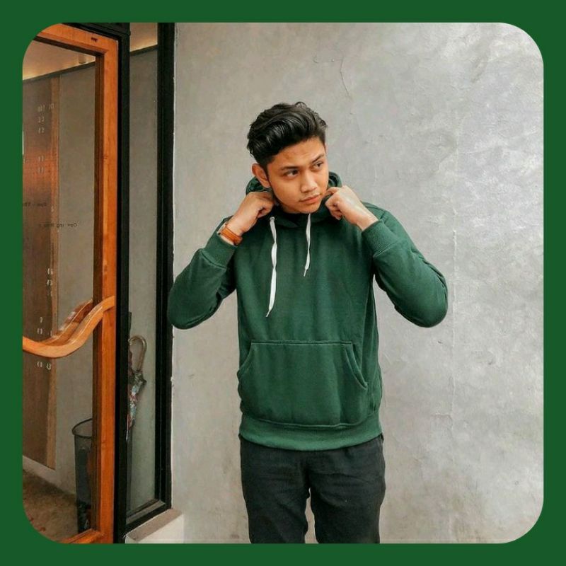 Sweater Hoodie Polos pria wanita hoodie switer polos pria wanita Hoodie hijau botol