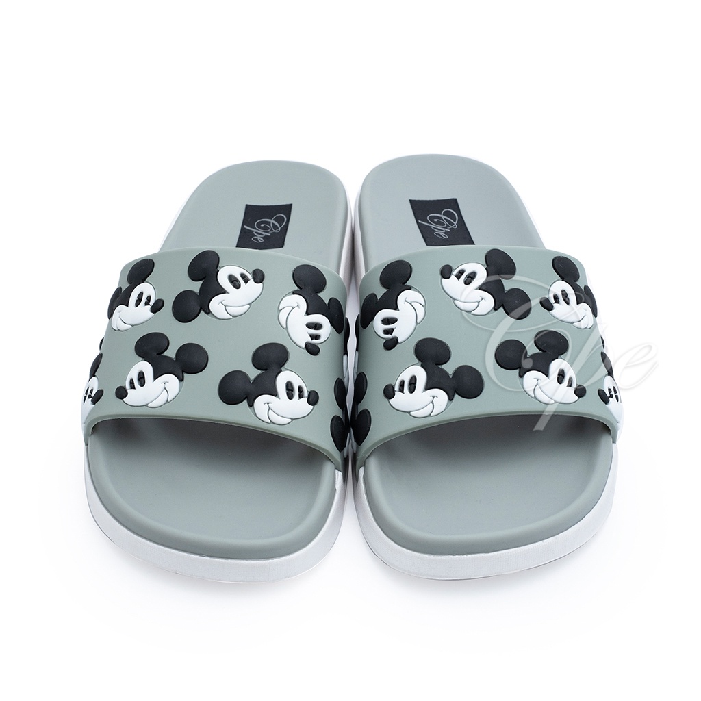 CALL  SLPT MKEY Sandal Slop Slip On Teplek Wanita Sandal Cewek-Grey