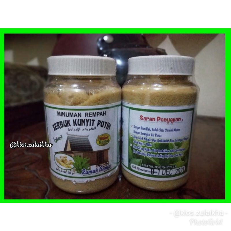 

Minuman Rempah Kunyit Putih Plus Gula kemasan toples 200gr | Banjarmasin