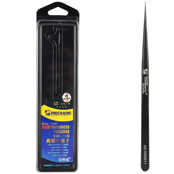 MECHANIC Pinset King AZ-King 11 Hitam Lurus - Tweezers Black Straight Original