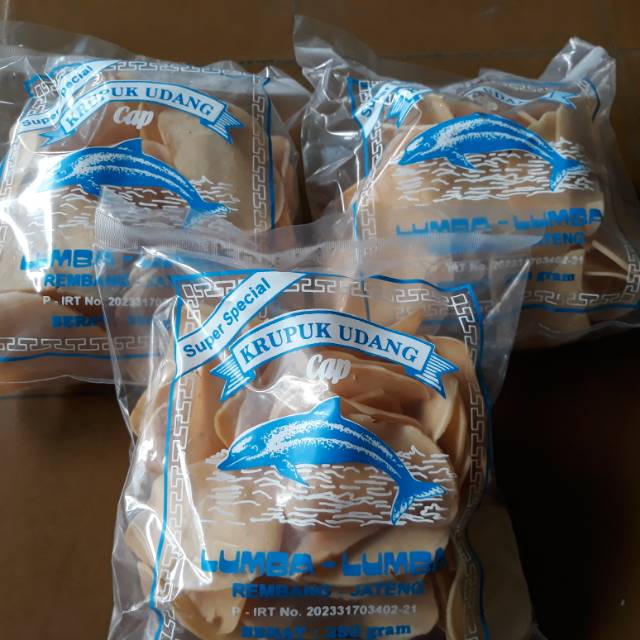 

Krupuk udang super special lumba lumba KW 1 berat 250 gr