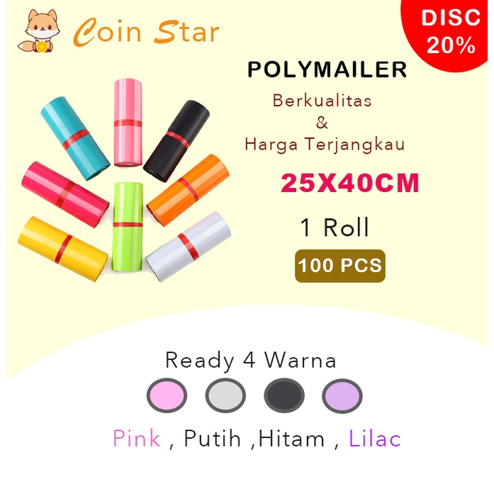 

[25x40 100 lembar] PLASTIC PACKING PLASTIK POLYMAILER ONLINE SHOP KUALITAS PREMIUM TERJAMIN