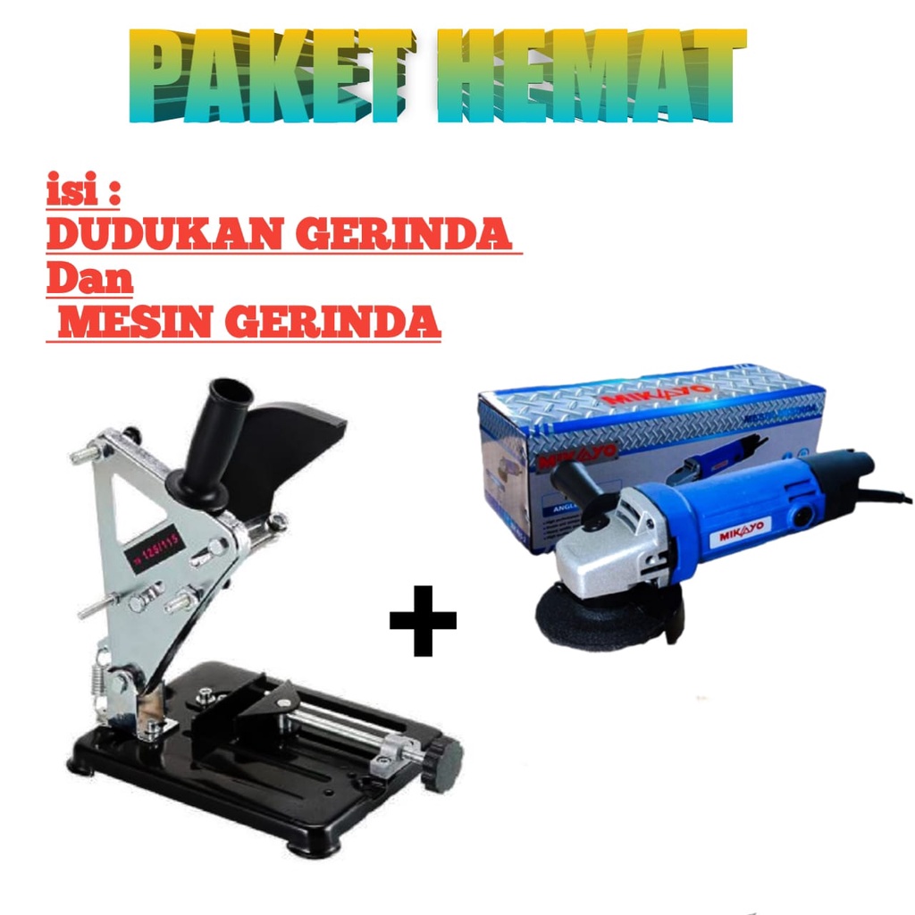 PAKET HEMAT Stand gerinda YUKIDO angle stand grinder dudukan gerinda dan mesin gerinda 4&quot; MIKAYO