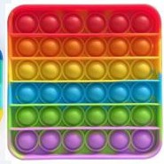 Mainan Pop it murah / UKURAN BESAR / popit Pop Its Square rainbow multicolor Fidget Toy Push bubble-kotak