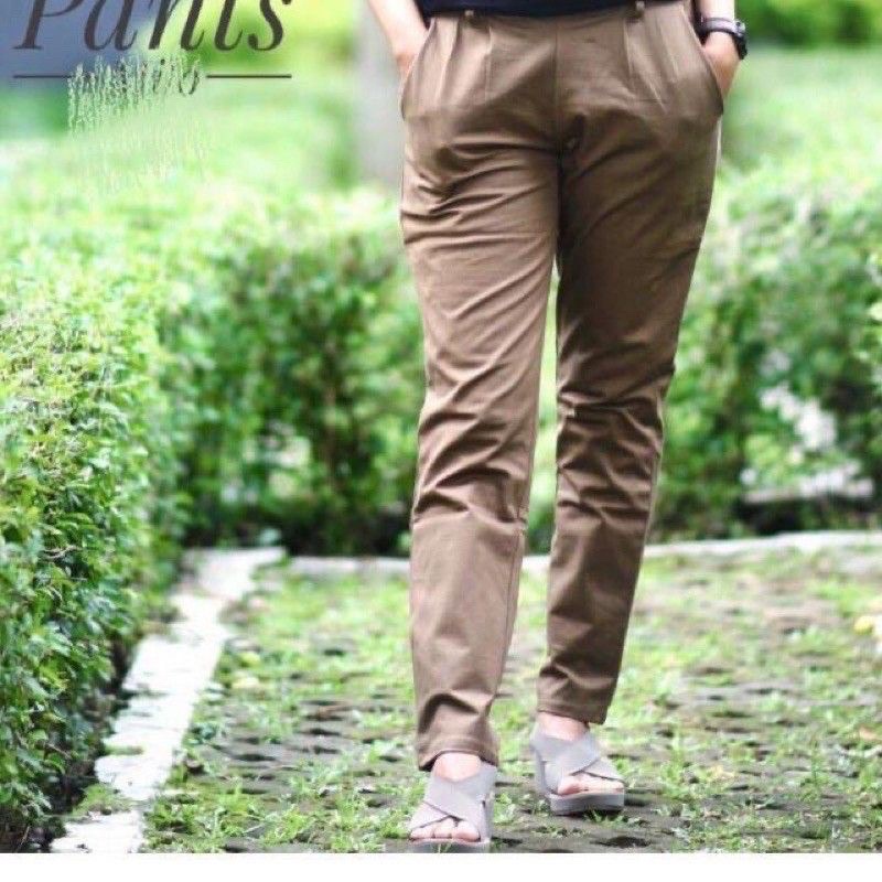 JUMBO BAGGY PANTS PREMIUM AMERICAN DRILL BIG SIZE 4L 5L 6L-MOCCA