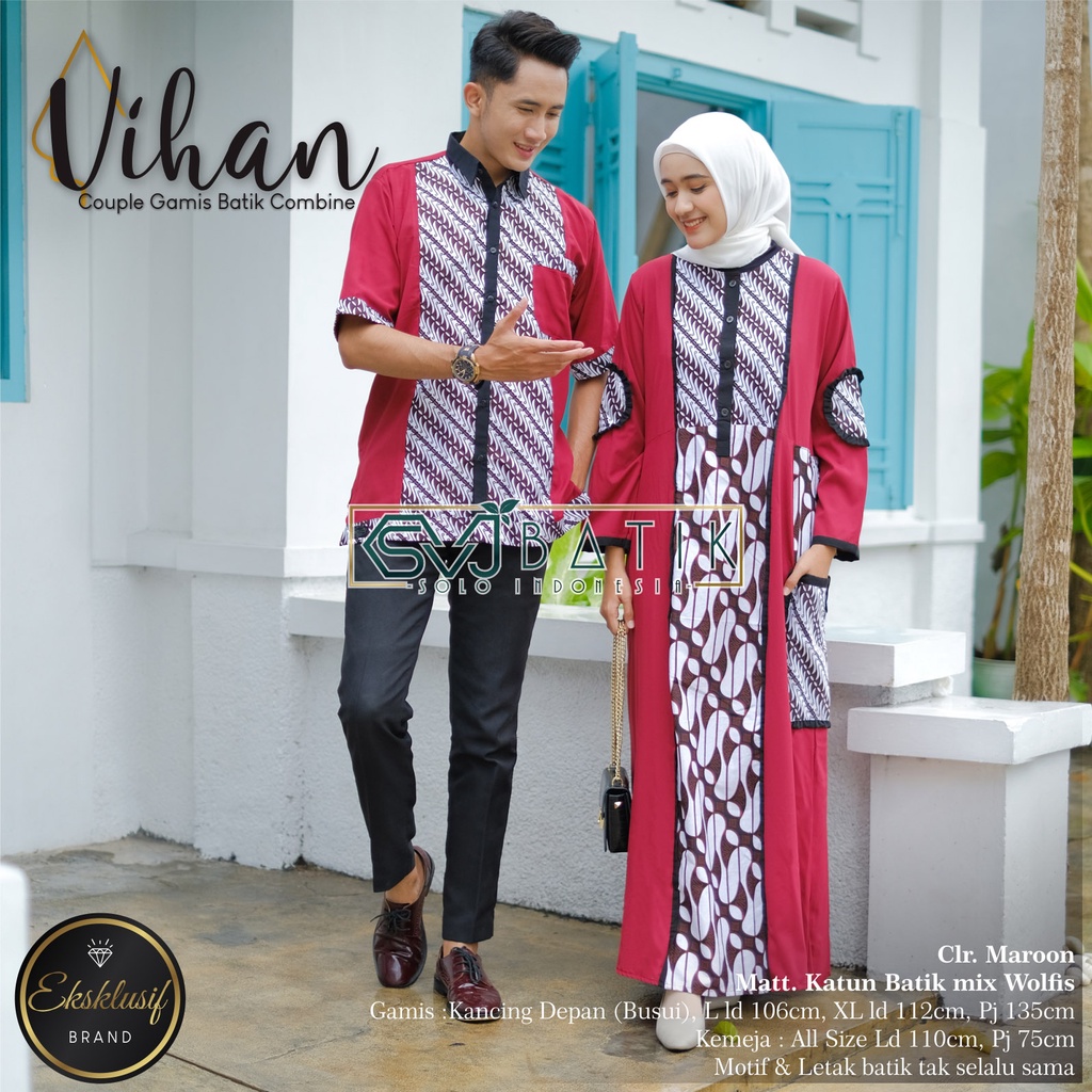 GAMIS BATIK WANITA TERBARU MODER DEWASA DRESS BATIK KOMBINASI VIHAN ORIGINAL BY SOHIB BEST QUALITY