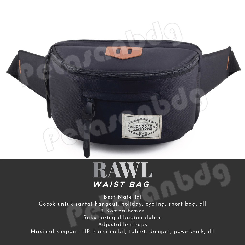 PTS - Gear Bag RAW Port -13072 - Waistbag Kanvas Casual Tas Selempang Pria Crossbody Man Sling Chest Bag