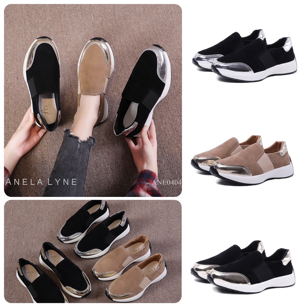 ANELA LYNE DAVITA SEPATU SNEAKERS TANPA TALI 0404 ORIGINAL