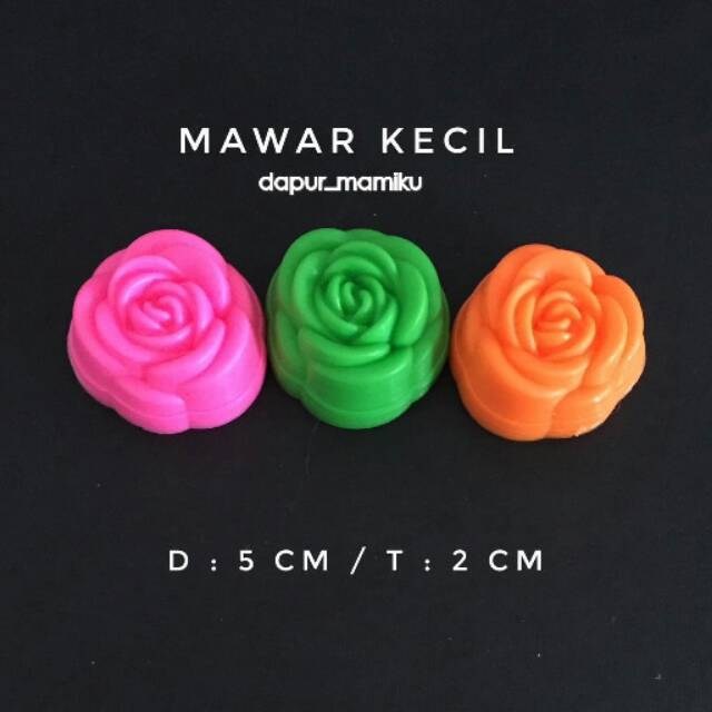 DAPURMAMI 12 BIJI Cetakan Puding Jelly Agar cake Kukus MAWAR KECIL ( 12 pcs )