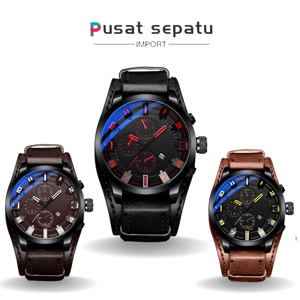 [ FREE BOX ] Jam Tangan FNGEEN Kulit Pria Sport Fashion Premium Quality Import 1004