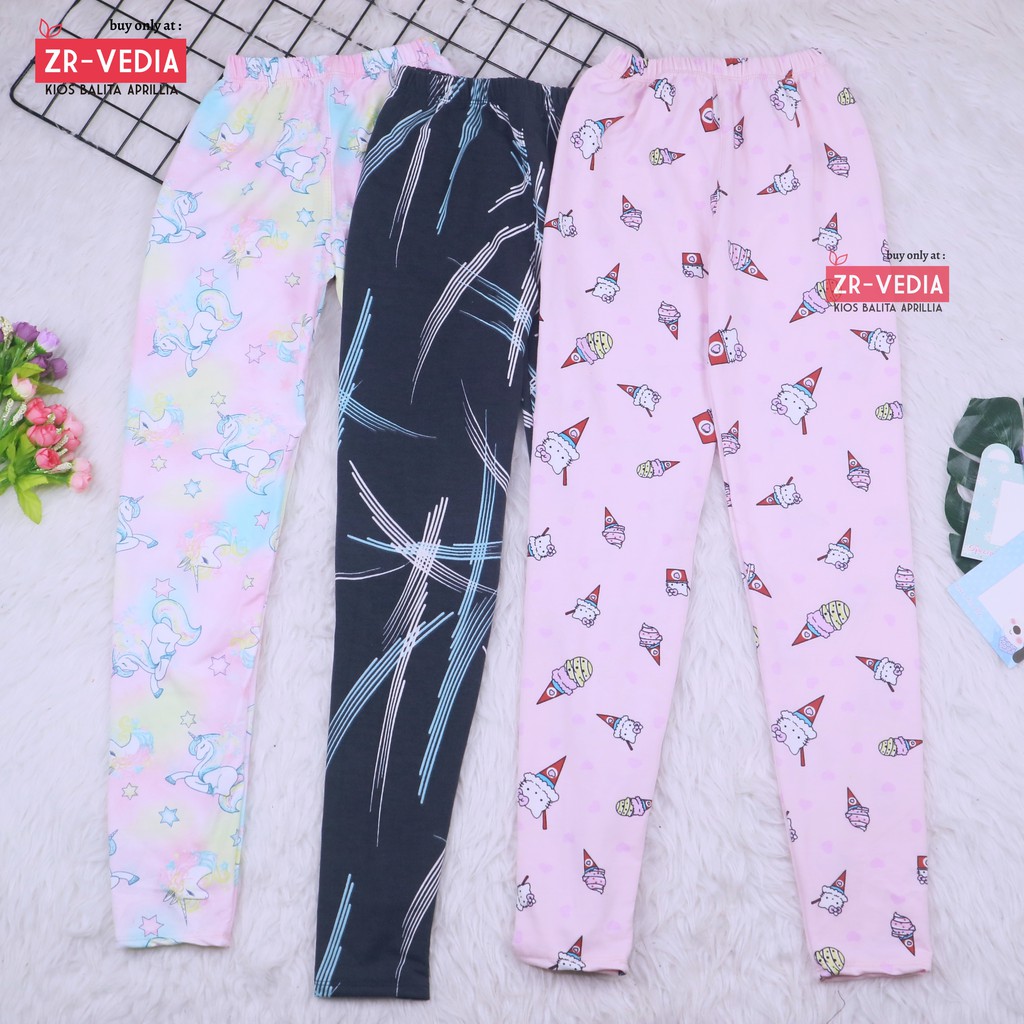 [IMPORT] Legging Nara uk 10-12 Tahun / Leging Motif Anak Perempuan Premium Tebal Celana Ketat Panjan