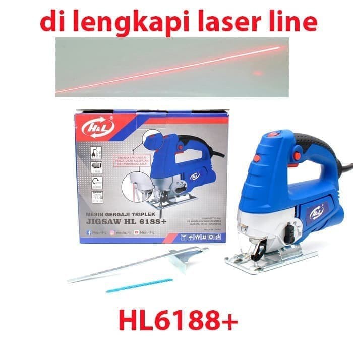 Promo Jig Saw H&L 6188+ Mesin Gergaji Triplek Jig Saw Laser Variable Speed