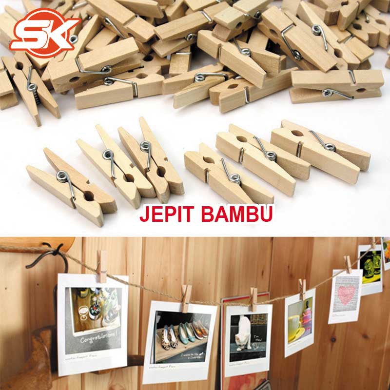 JEPIT JEMURAN BAMBU NATURAL – BAMBOO PEG RAMAH LINGKUNGAN – JEPITAN BAJU MINIMALIS ESTETIK UNTUK JEM