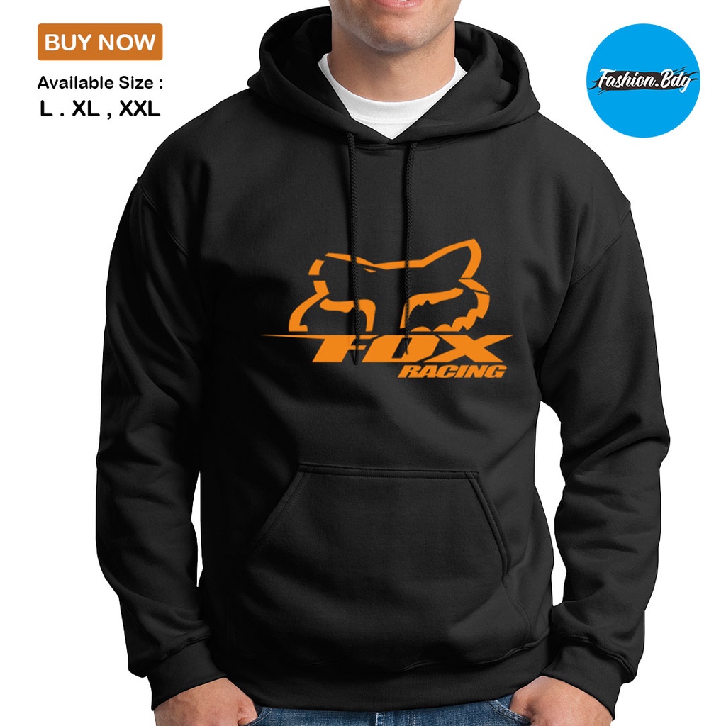 SWEATER PRIA HOODIE FOX RACING TEAM BAHAN FLEECE TEBAL TERLARIS