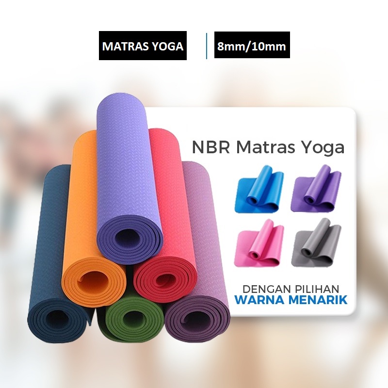 VIDICI Matras Yoga 8MM /10MM BONUS TALI STRAP!!! MATRAS YOGA ALAS SENAM MAT TEBAL OUTDOOR INDOOR TERMURAH