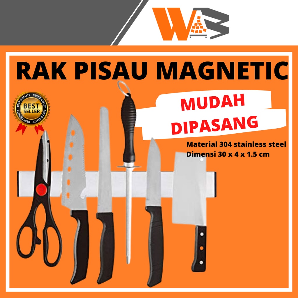 COD Tempat Pisau Dapur Magnet Tempel Dinding Rak Pisau Dapur Magnetic D83