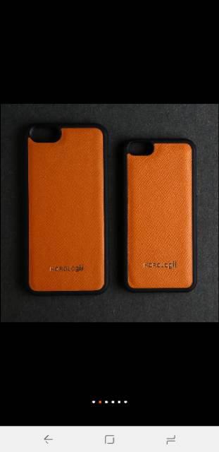 Horologii premium germany cow leather casing for iphone 8 plus orange