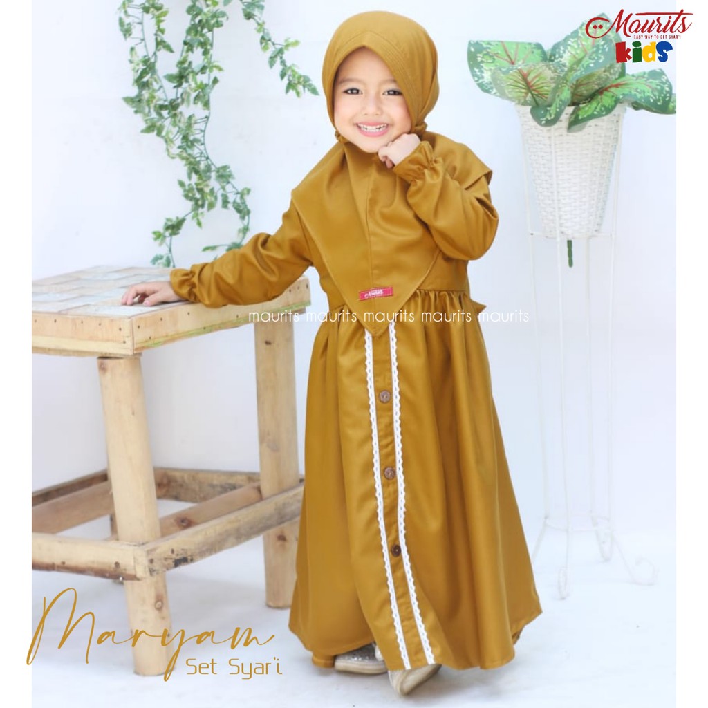 GAMIS SET ANAK SYARI POLOS - MARYAM SERIES KATUN MADINA DAN KATUN TOYOBO