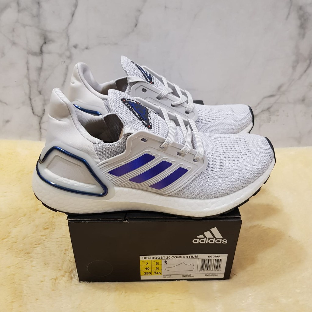 Sepatu Adidas Ultraboost 20 X ISS Space Race Dash Grey Blue Vime