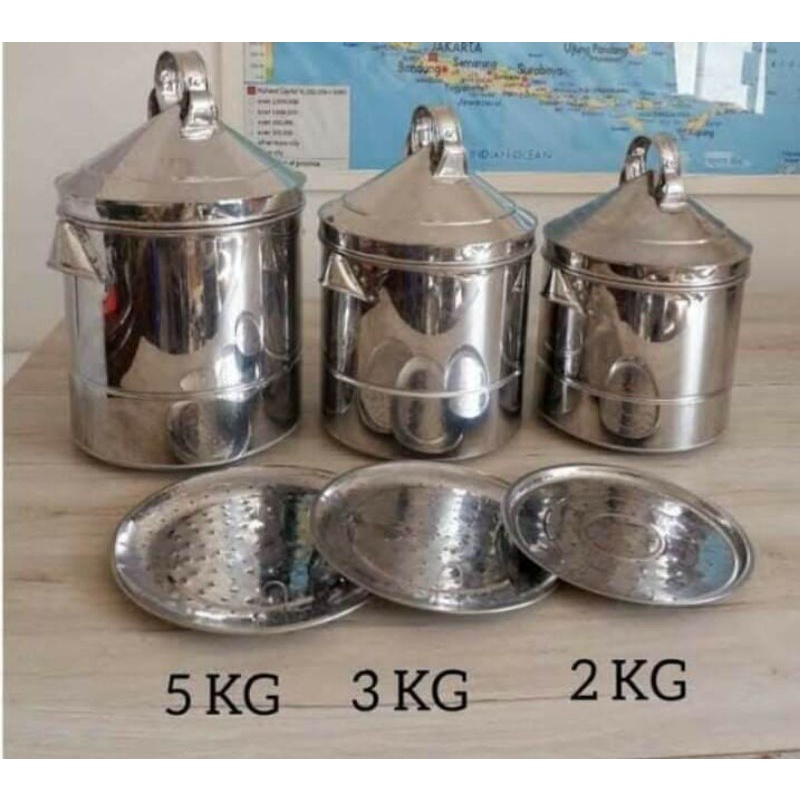 dandang kukus nasi 3 kg stenlis