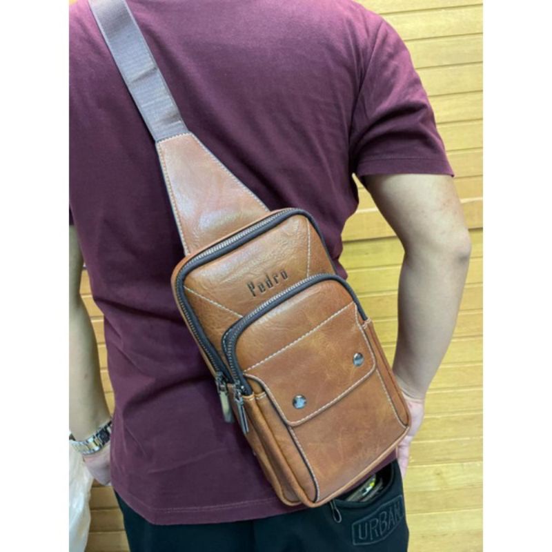 Waistbag Kulit Pria Import