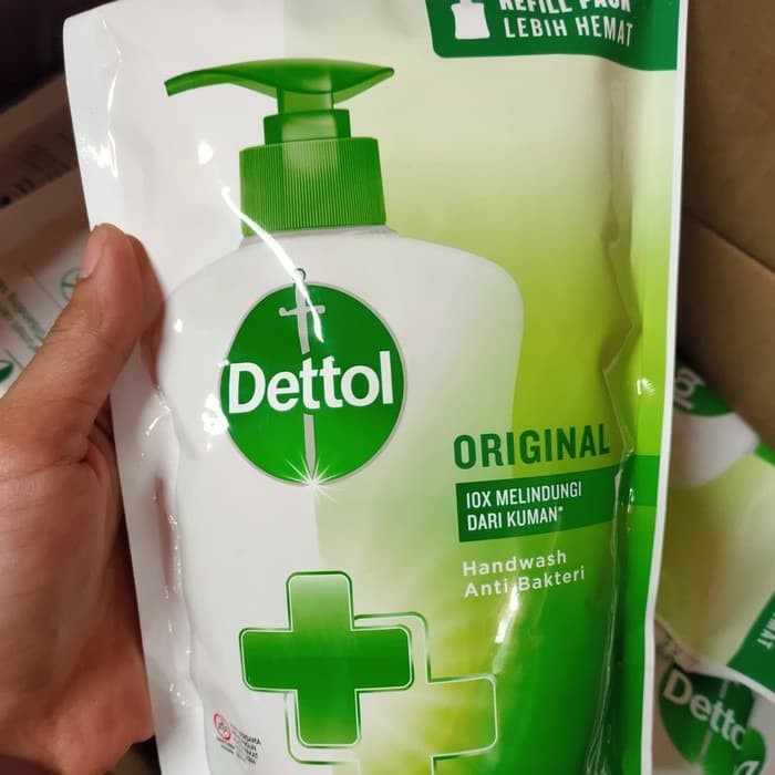 Dettol Sabun Cuci Tangan Cair Handwash Refill Original Hijau Kemasan Isi Ulang Hemat Besar 400ml