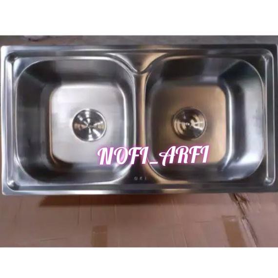 Bak Cuci Piring Kitchen Sink Wastafel Stainless 2 Lubang Storeterupdate