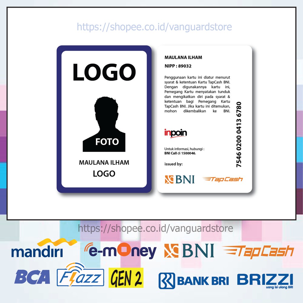 KARTU E MONEY E TOLL ID CARD LIS BIRU BNI 1 EMONEY MANDIRI FLAZZ BCA BNI TAPCASH BRIZZI BRI-2 SISI